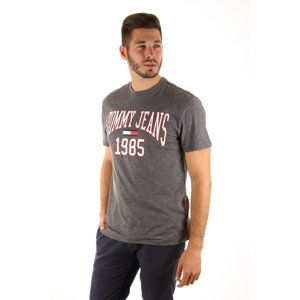 Tommy Hilfiger pánské šedé melírované tričko Collegiate - XXL (75)