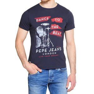 Pepe Jeans pánské modré tričko Laughton
