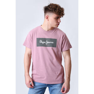 Pepe Jeans pánské růžové tričko s potiskem Aaron
