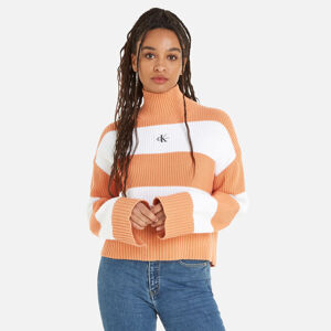 Calvin Klein dámský pruhovaný svetr - M (YBI)