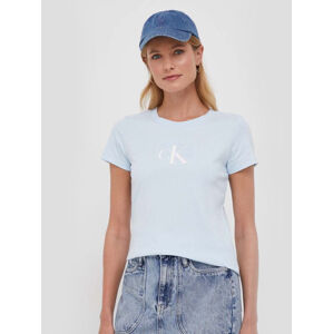 Calvin Klein dámské světle modré tričko - M (CYR)
