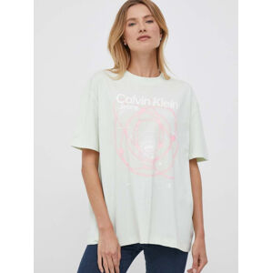 Calvin Klein dámské světle zelené tričko - S (LCE)