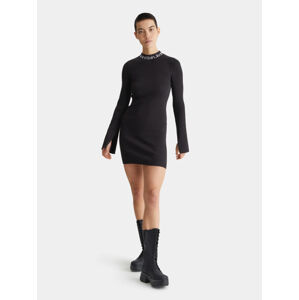 Calvin Klein dámské černé úpletové šaty - S (BEH)
