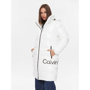 Calvin Klein dámský bílý kabát - M (YBI)