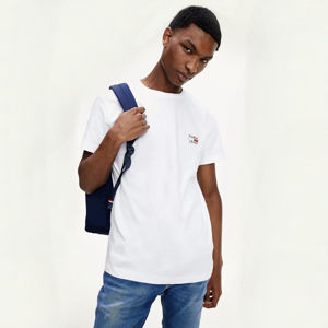 Tommy Jeans pánské bílé tričko Chest - L (YBR)