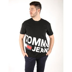 Tommy Hilfiger pánské černé tričko Essential - L (78)