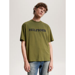 Tommy Hilfiger pánské khaki tričko - M (MS2)