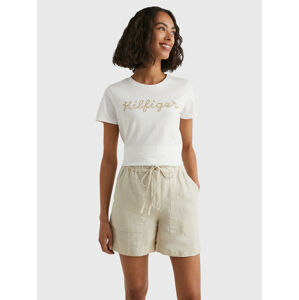 Tommy Hilfiger dámské bílé tričko  - L (YBL)