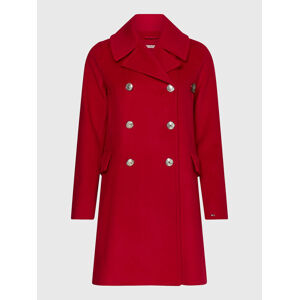 Tommy Hilfiger dámský červený vlněný kabát - 34 (XLG)