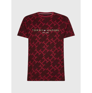 Tommy Hilfiger pánské vínové triko Monogram - L (0KP)