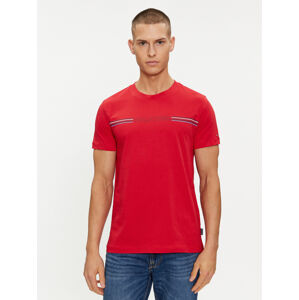 Tommy Hilfiger pánské červené tričko - XL (XLG)