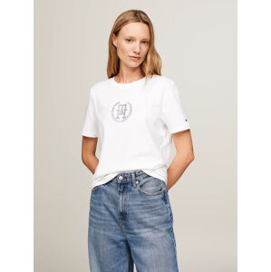 Tommy Hilfiger dámské bílé tričko - L (YCF)