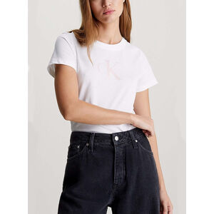Calvin Klein dámské bílé tričko - XS (0K4)