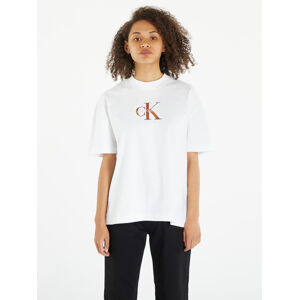 Calvin Klein dámské bílé tričko. - L (YAF)