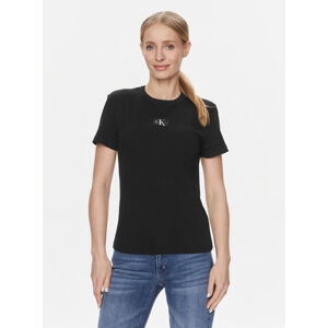 Calvin Klein dámské černé žebrované tričko - M (BEH)