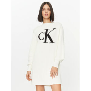 Calvin Klein dámské úpletové bílé šaty - M (YBI)