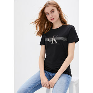 typist Trojan horse mercenary Calvin Klein dámské černé tričko Metallic - M (BAE) | Levné módní značkové  oblečení