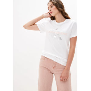 Calvin Klein dámské bílé tričko Metallic - XL (112)