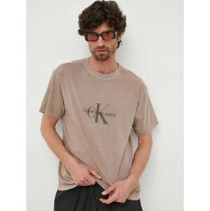 Calvin Klein pánské hnědé tričko - S (PE5)