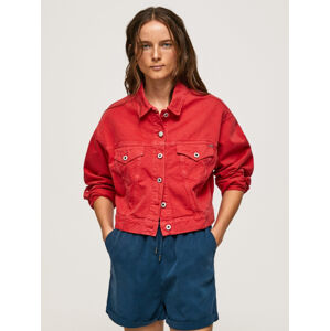 Pepe Jeans dámská červená džínová bunda