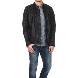 Pepe Jeans pánská černá kožená bunda Sean - XXL (999)