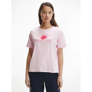 Tommy Hilfiger dámské růžové tričko - XS (TPD)