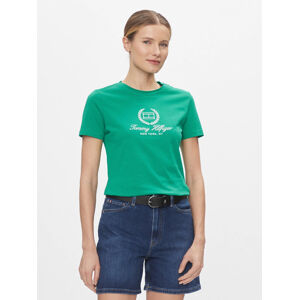 Tommy Hilfiger dámské zelené tričko - S (L4B)