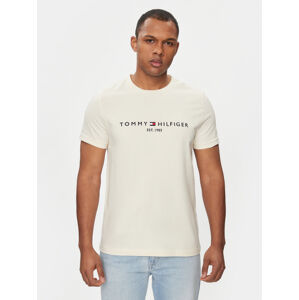 Tommy Hilfiger pánské krémové triko Logo - XXL (AEF)