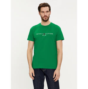 Tommy Hilfiger pánské zelené triko Logo - XL (L4B)