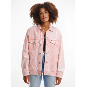 Tommy Jeans dámská růžová džínová bunda - XS (1CE)