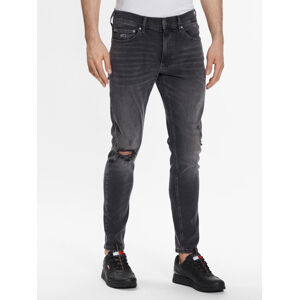 Tommy Jeans pánské tmavě šedé džíny SCANTON
