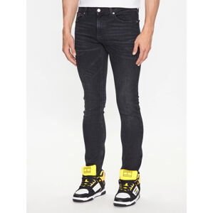 Tommy Jeans pásnké černé džíny - 32/30 (1BZ)