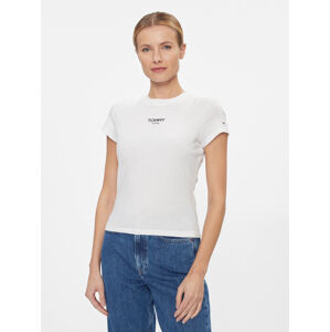 Tommy Jeans dámské bílé tričko - S (YBR)